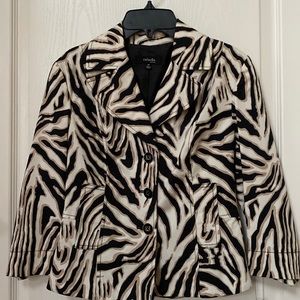3 buttons double weave safari print topper jacket